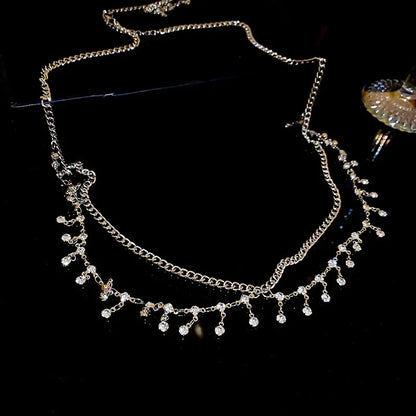 Rhinestone Tassel Waist Chain for Y2K Festival and Statement Fashion Styling