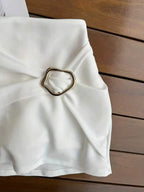 High Waist Pleated Mini Skirt with Metallic Accent A-Line Structure