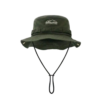 Unisex Retro Bucket Hat with Adjustable Chin Cord for Everyday Outdoor Casual Style