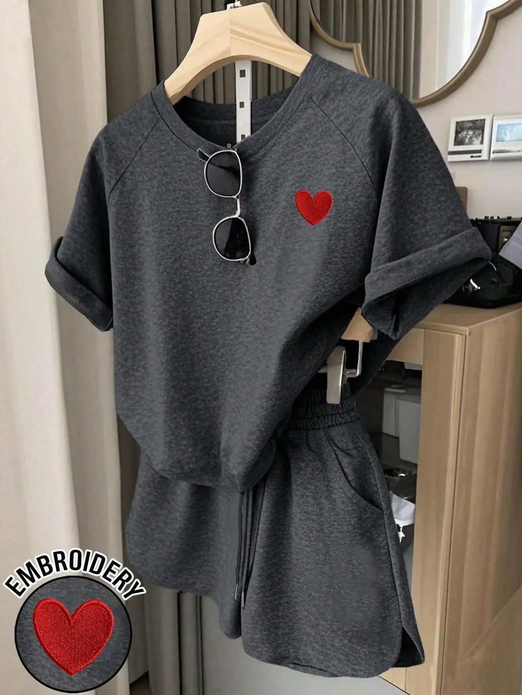 Oversized T-Shirt and Drawstring Shorts Casual Streetwear Co-Ord Set