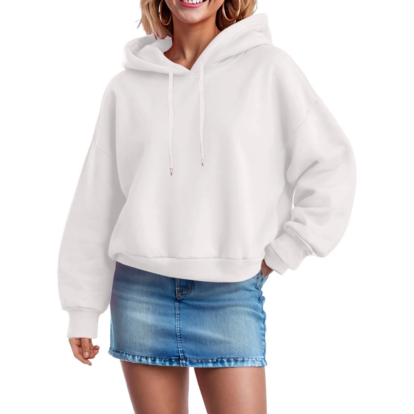 Women's Oversized Pullover Hoodie with Side Zip Detail Relaxed Streetwear Everyday Sweatshirt