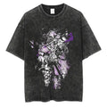 Dark Fantasy Anime Goth Streetwear Tee with Distressed Manga Artwork