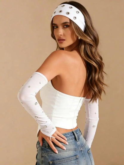 Grommet Detail Headband Punk Alternative Streetwear Hair Accessory