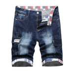 Men's Loose Fit Washed Denim Shorts with Distressed Finish and Casual Streetwear Style