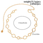 Retro Oval Link Waist Chain for Punk Grunge and Alternative Styling