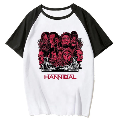 Crimson Horror Anime Raglan Casual Cotton Graphic Streetwear T-Shirt