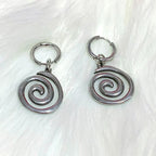 Spiral Drop Earrings for Gothic Grunge and Alternative Fashion Styling
