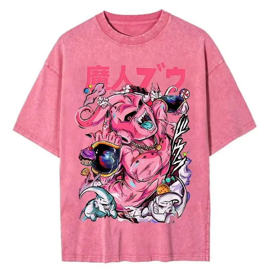Kawaii Anime-Inspired Retro Manga Streetwear Oversized Cotton Graphic T-Shirt