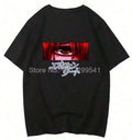 Anime Goth Glitch Graphic Oversized Streetwear T-Shirt with Retro Manga Aesthetic