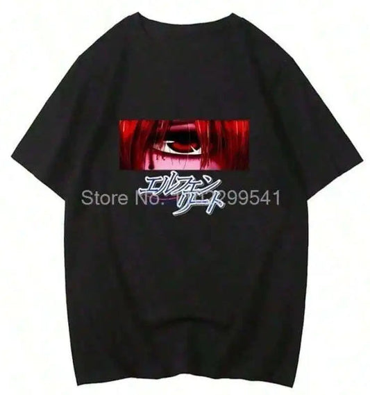 Anime Goth Glitch Graphic Oversized Streetwear T-Shirt with Retro Manga Aesthetic