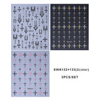 Gothic Cross Nail Art Stickers for Alternative Fashion Manicure Styling