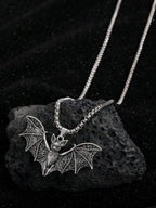 Vintage Gothic Bat Pendant Necklace With Punk Inspired Alternative Statement Chain Design