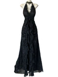 Elegant Lace Gothic Maxi Dress with Dark Romantic Fashion Style