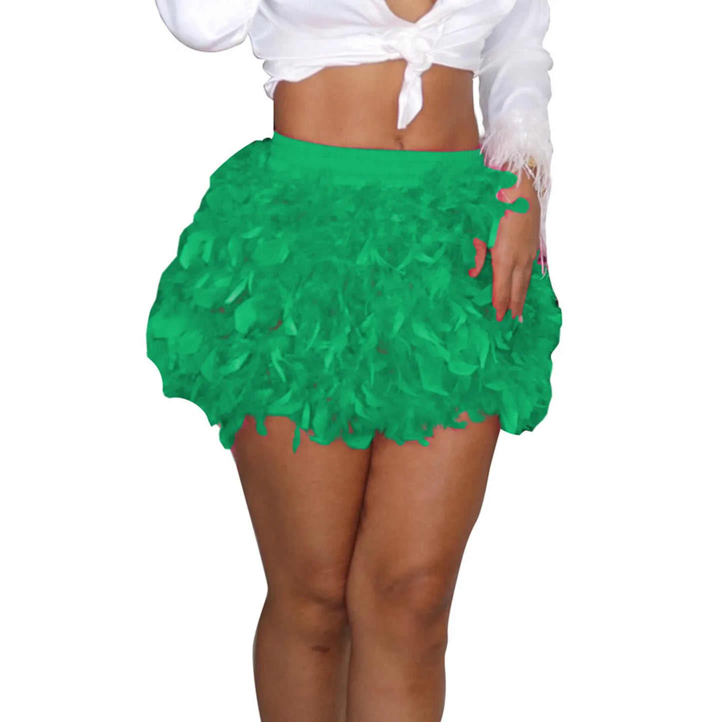 Layered Ruffle Mini Skirt with Elastic Waist Statement Party Design