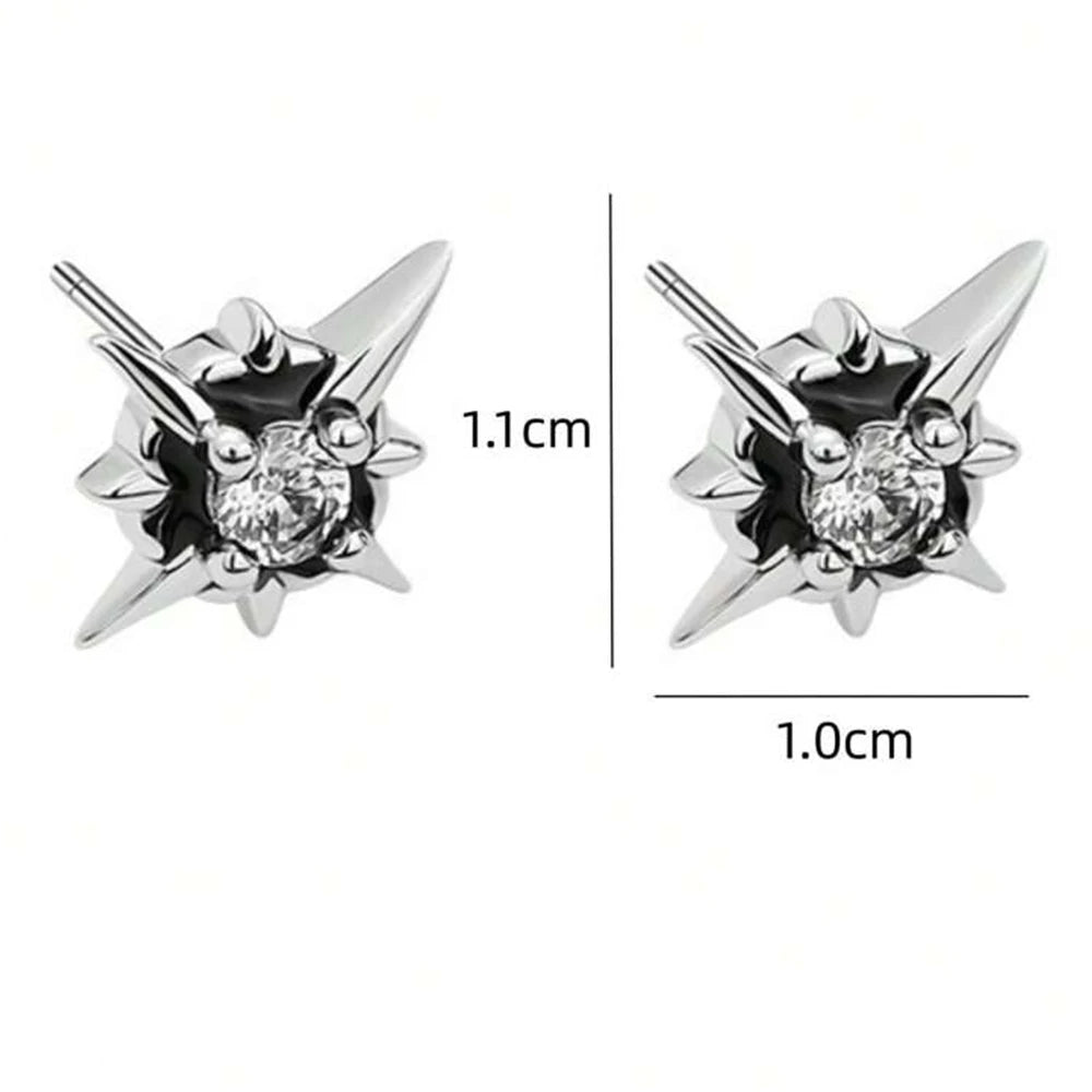 Celestial Star Stud Earrings With Alternative Gothic Statement Sparkle Design