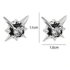 Celestial Star Stud Earrings With Alternative Gothic Statement Sparkle Design