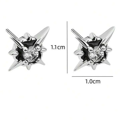 Celestial Star Stud Earrings With Alternative Gothic Statement Sparkle Design