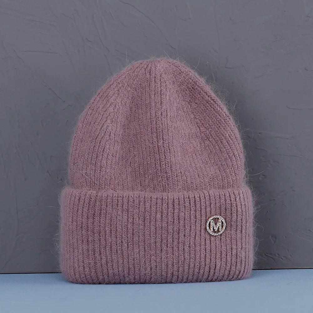 Soft Rabbit Fur Knit Beanie for Everyday Casual Outdoor Winter Fashion and Comfort Style