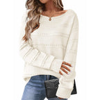Women's Off Shoulder Loose Knit Sweater Contemporary Streetwear Pullover Top