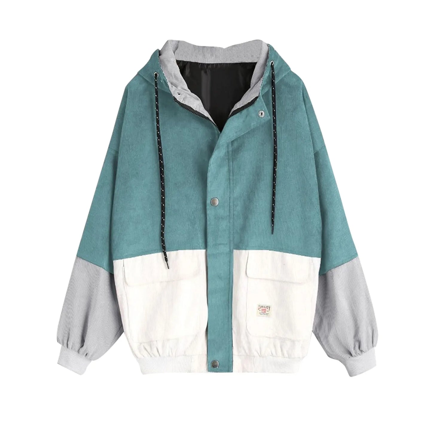 Women's Color Block Hooded Jacket Relaxed Casual Streetwear Lightweight Everyday Outerwear