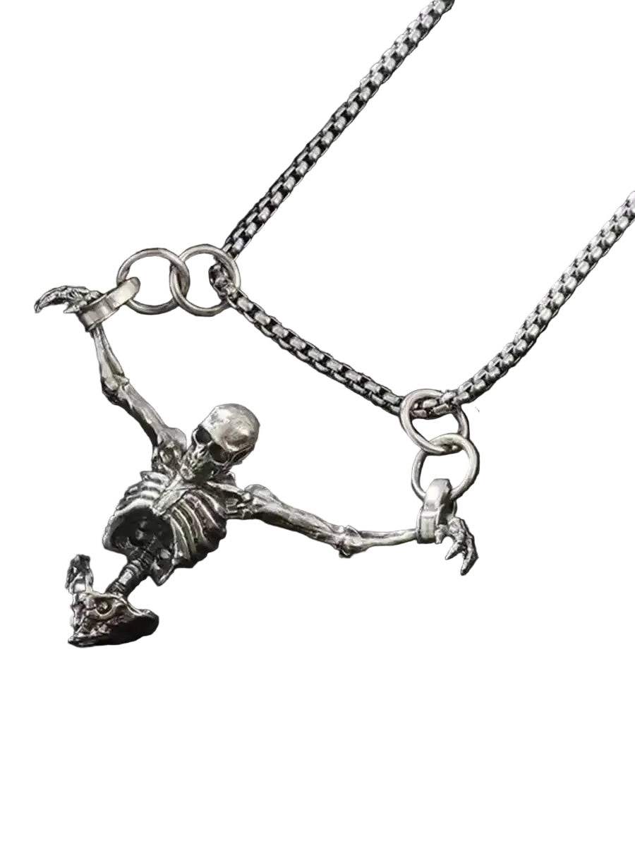 Skeleton Archer Pendant Necklace for Gothic Punk and Alternative Fashion