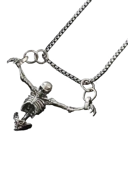 Skeleton Archer Pendant Necklace for Gothic Punk and Alternative Fashion