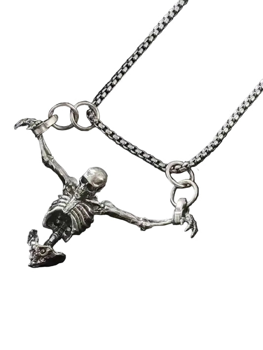 Skeleton Archer Pendant Necklace for Gothic Punk and Alternative Fashion