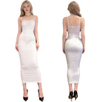 Sheer Black Mesh Bodycon Midi Dress with Floral Lace Bodice