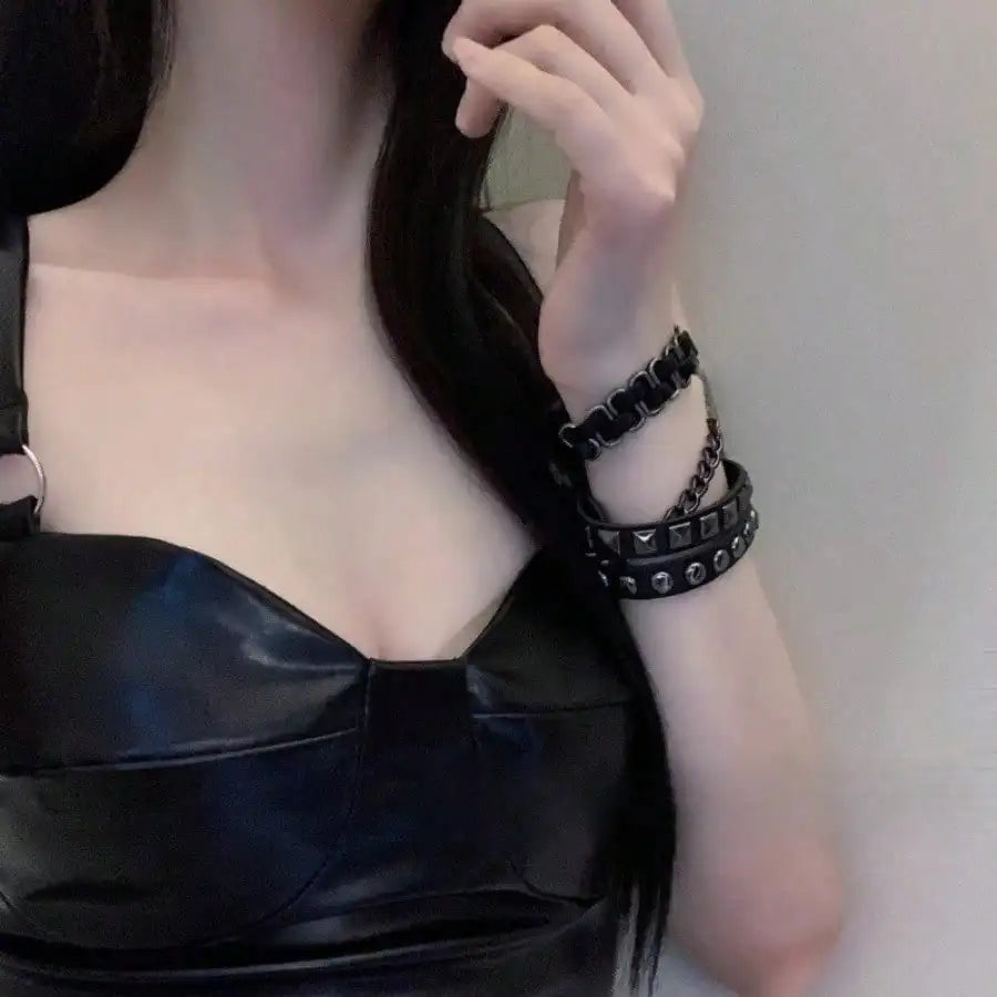 Studded Wrap Bracelet for Punk Gothic and Alternative Fashion Styling