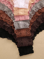 Eleven-Piece Low-Rise Scalloped Lace Bikini Panty Set