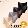 4-Piece Plus-Size Women’s High-Waisted Shaping Briefs with Seamless Construction, Wide Waistband and Assorted Neutral Colors
