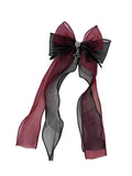 Gothic Mesh Bow Hair Clip With Cross Charm Alternative Statement Accessory
