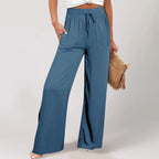 Women's High Waist Wide Leg Casual Trousers with Relaxed Tailored Everyday Style