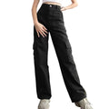 Women's Wide Leg Cargo Pants with Utility Pockets for Casual Streetwear Fashion