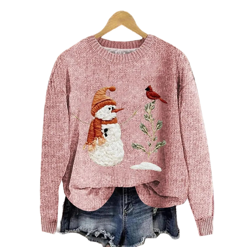 Oversized Graphic Knit Pullover Sweater with Relaxed Silhouette and Textured Finish