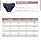 Three-Piece Floral Print Menstrual Brief Set with Contrast Waistbands