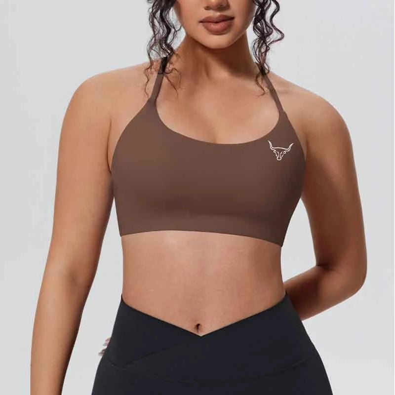 Sleek Minimalist Wire-Free Sports Bra with Thin Straps and Scoop Neckline