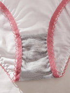 Smooth Pink Underwire Bra and Panty Set with Crisp Contrast Trim