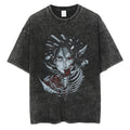 Anime Goth Distressed Streetwear Graphic Tee with Dark Manga Illustration