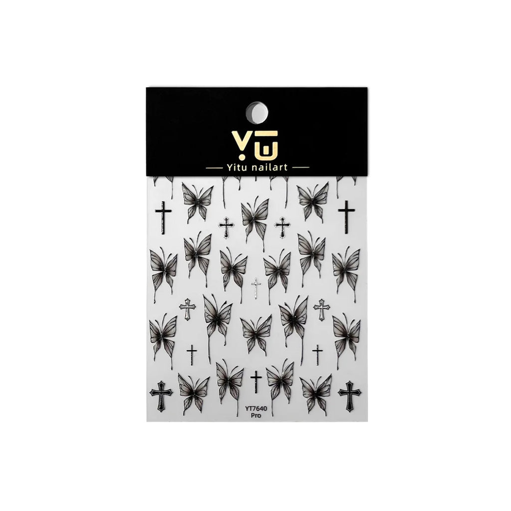 Gothic Star Nail Art Sticker Set for Alternative Statement Manicures