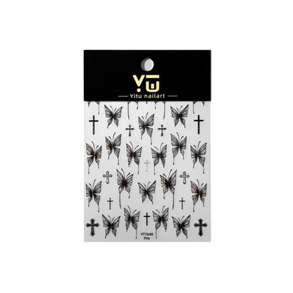 Gothic Star Nail Art Sticker Set for Alternative Statement Manicures