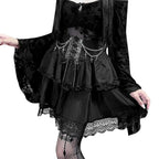 Layered Lace Gothic Dress with Elegant Dark Alternative Aesthetic
