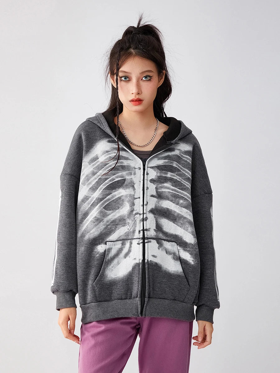 Women's Oversized Zip-Up Streetwear Hoodie with Relaxed Fit for Everyday Casual Layering