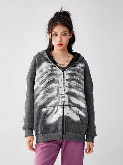 Women's Oversized Zip-Up Streetwear Hoodie with Relaxed Fit for Everyday Casual Layering