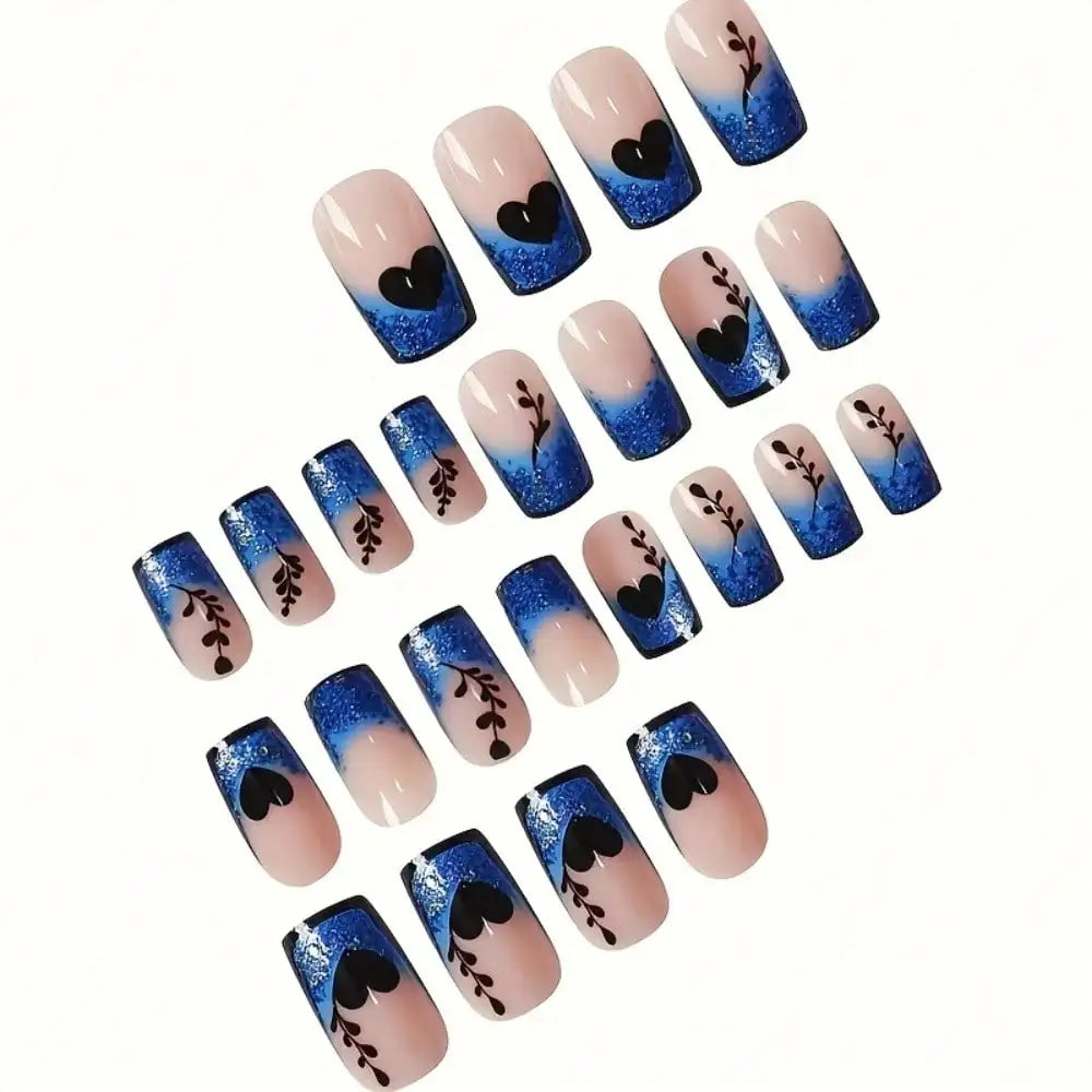 Butterfly Silhouette Press On Nails with Gothic Fantasy Gradient Artwork