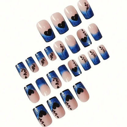 Butterfly Silhouette Press On Nails with Gothic Fantasy Gradient Artwork