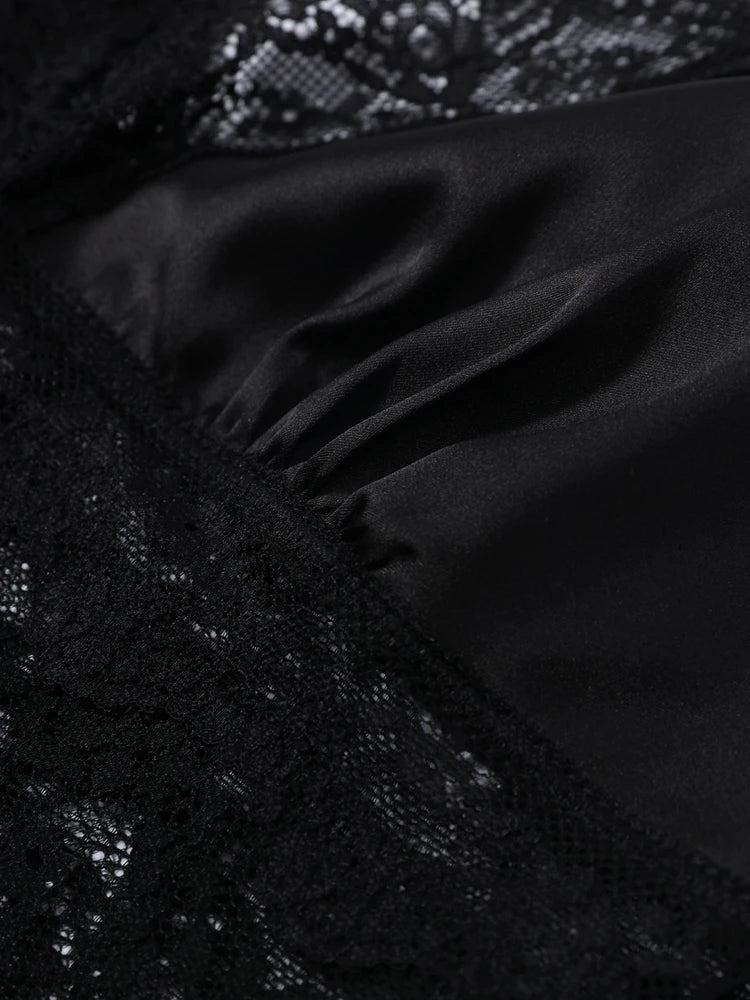 Lace Halter Neck Backless Bodysuit for Gothic Romance Alternative Fashion