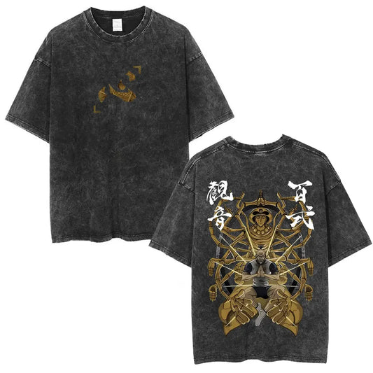 Dark Anime Goth Symbolic Art Oversized Washed Streetwear T-Shirt