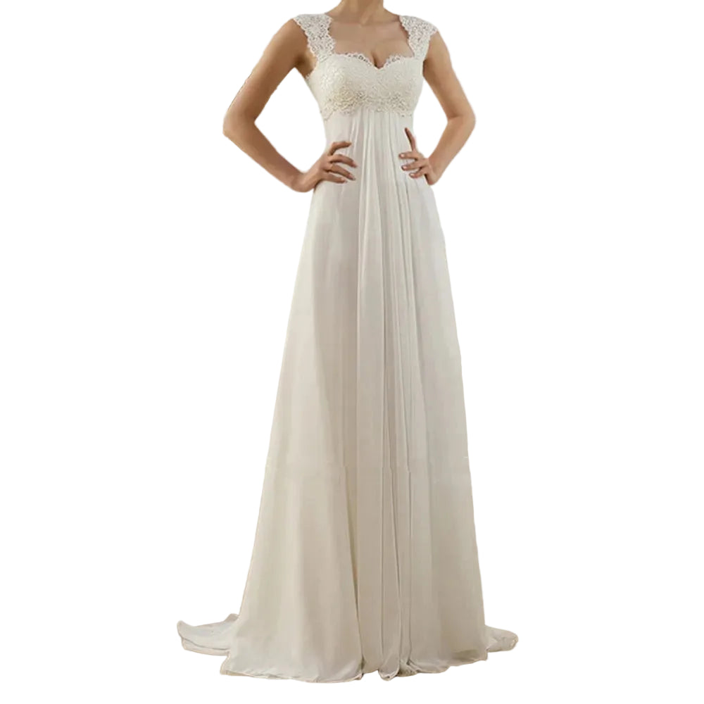 Open Back Floor Length Dress With Soft Structured Draping