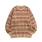 Men's Vintage Inspired Pattern Knit Relaxed Streetwear Sweater Pullover